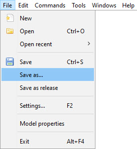 File menu