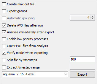 Export panel