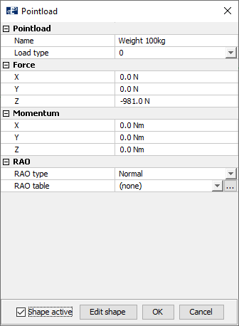 Point load menu