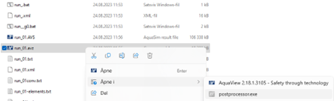 Right click menu of avz file showing Post process as an option