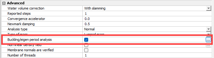 Buckling/eigen period analysis