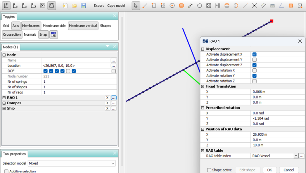 Figure 8 RAO at vessel interface
