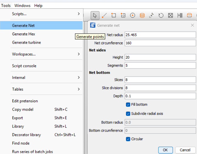 Figure 1 Generate net option in AquaEdit