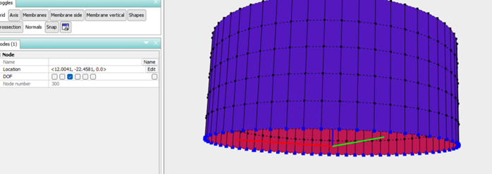 Figure 8 Boundary conditions at nodes along the rim