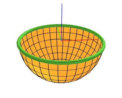 Figure 1 Hemispherical tarpaulin and floater, in AquaEdit