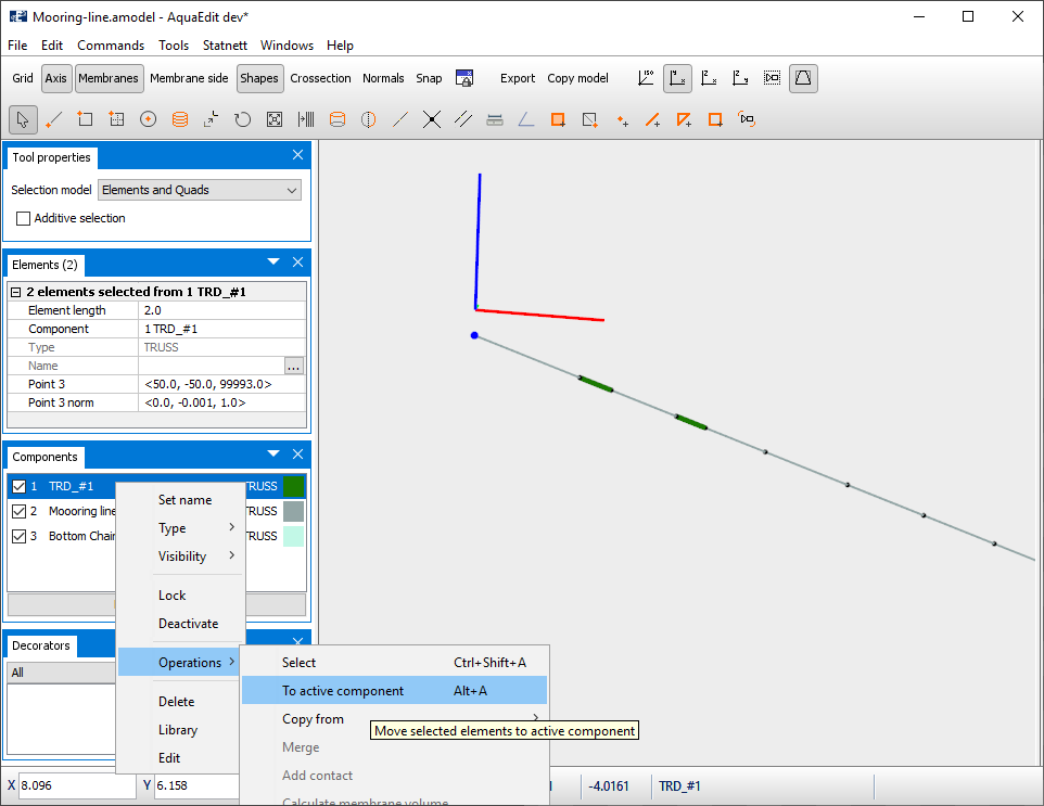 Figure 2 - Moving the elements that will represent the TRD to a component that will contain the TRD data