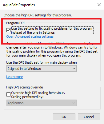 High-DPI setting